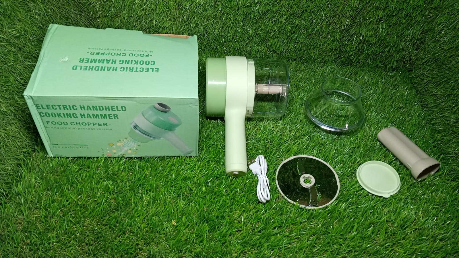 0142 4 in 1 Electric Handheld Cooking Hammer Vegetable Cutter Set Electric Food Chopper Multifunction Vegetable Fruit Slicer DeoDap 0142 4 in 1 Electric Handheld Cooking Hammer Vegetable Cutter Set Electric Food Chopper Multifunction Vegetable Fruit Slicer DeoDap